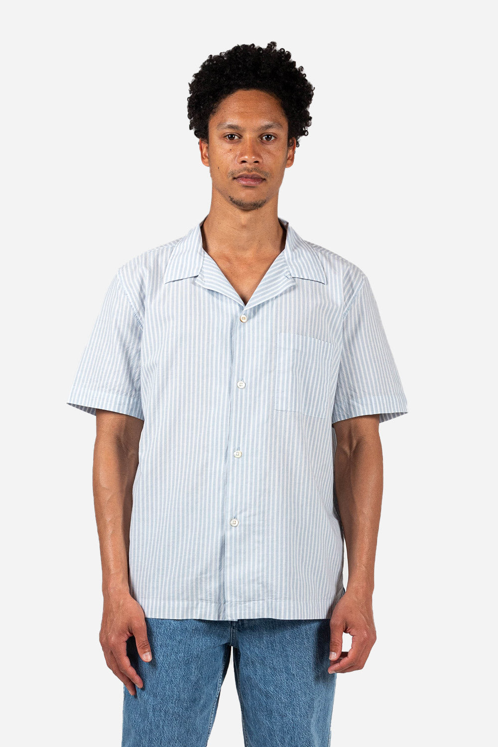 Knickerbocker Tall Pocket Camp Shirt SS in Sky Blue - Wallace Mercanti ...