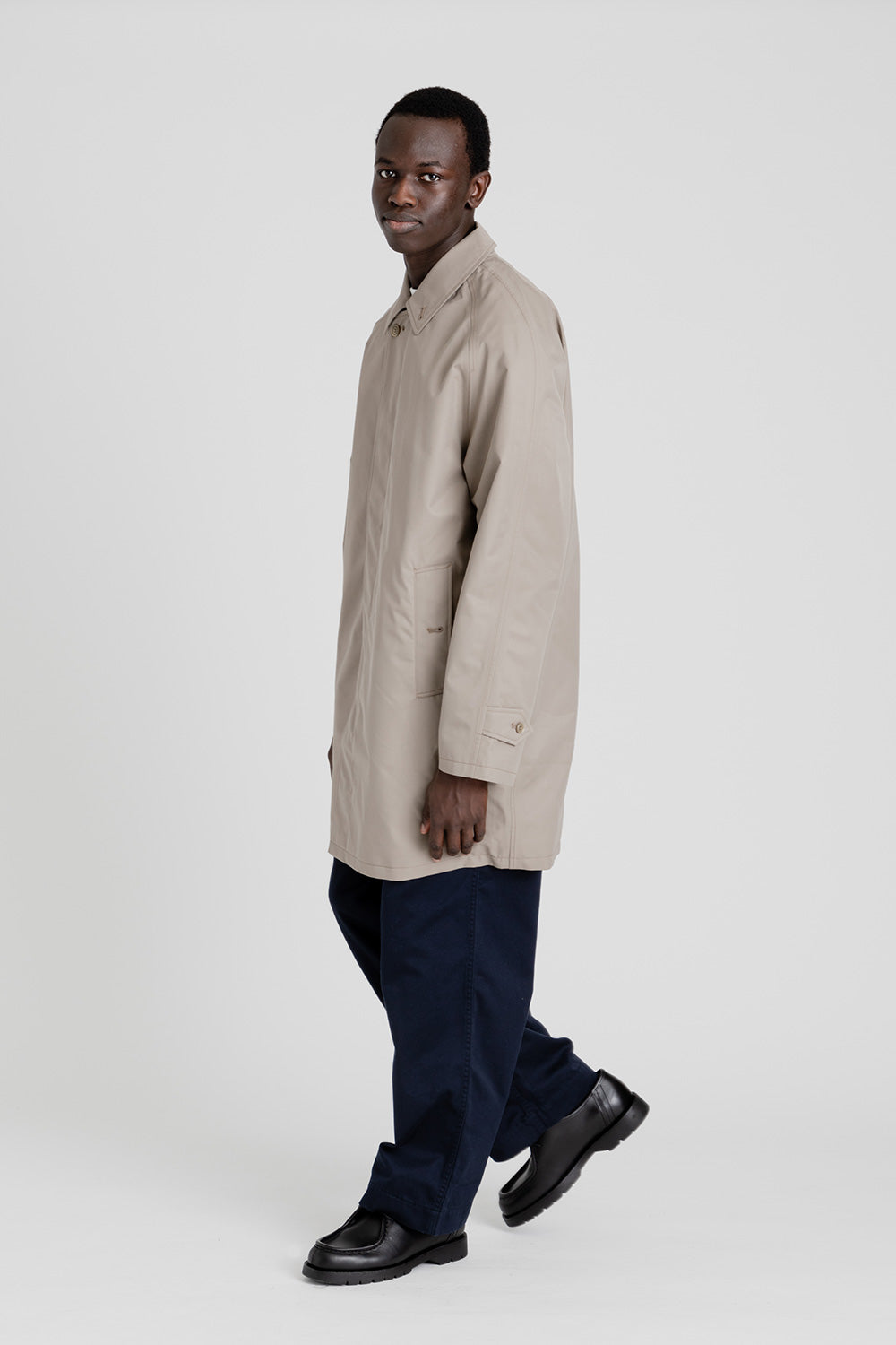 Nanamica GORE-TEX Soutien Collar Coat in Navy - Wallace Mercantile 