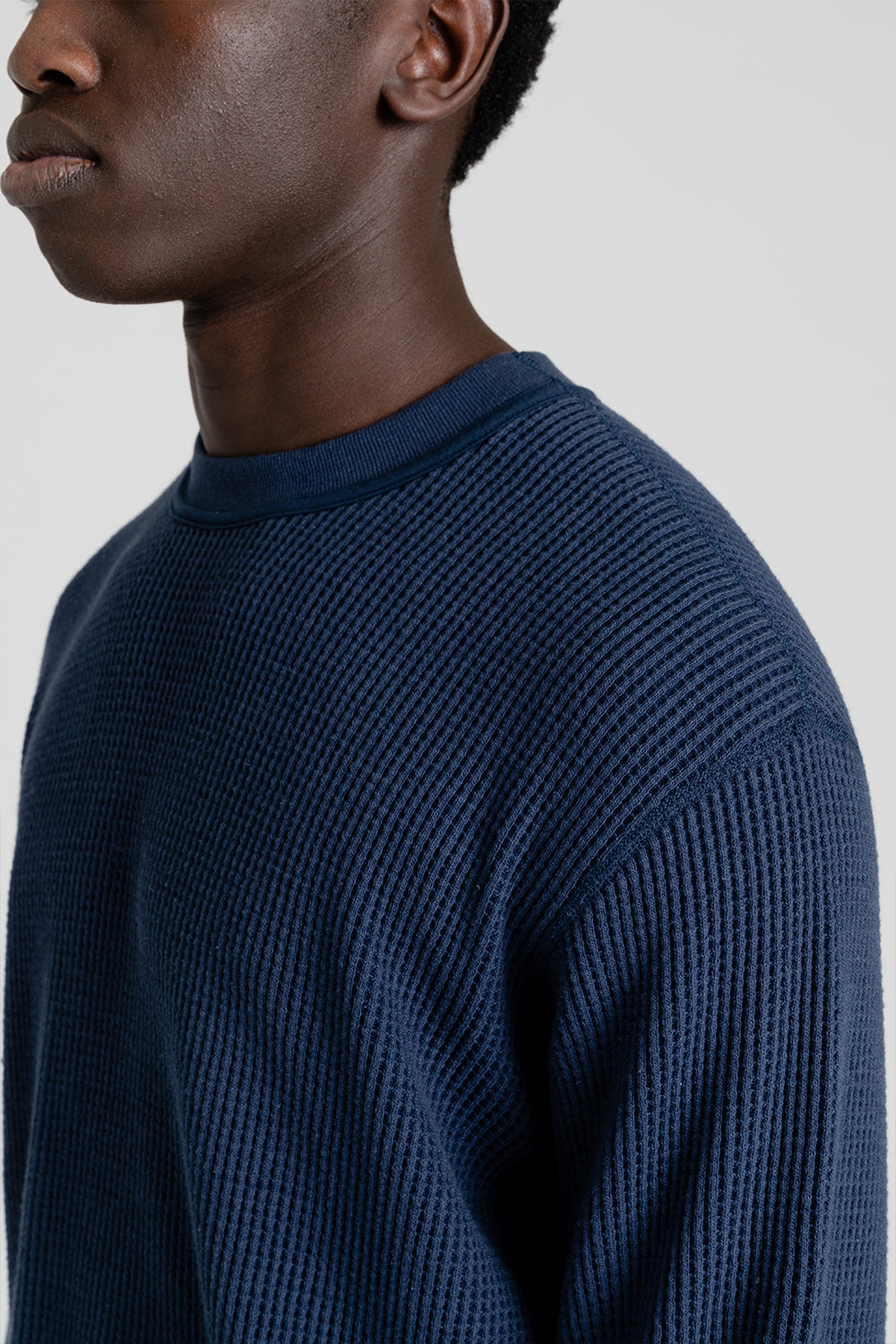 Nanamica Crew Neck L/S Thermal Tee in Navy | Wallace Mercantile Shop