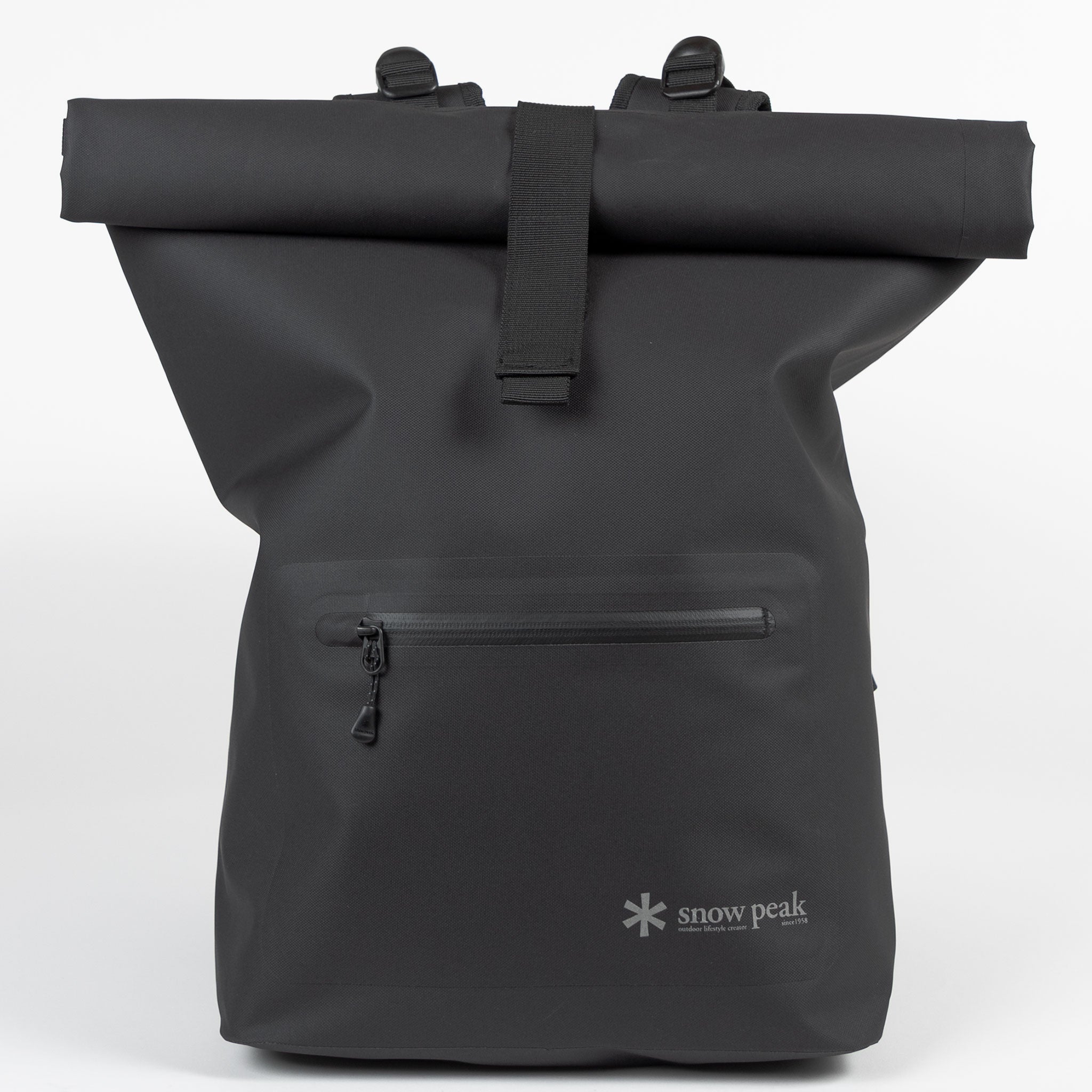 snow peak tpu roll backpack black front