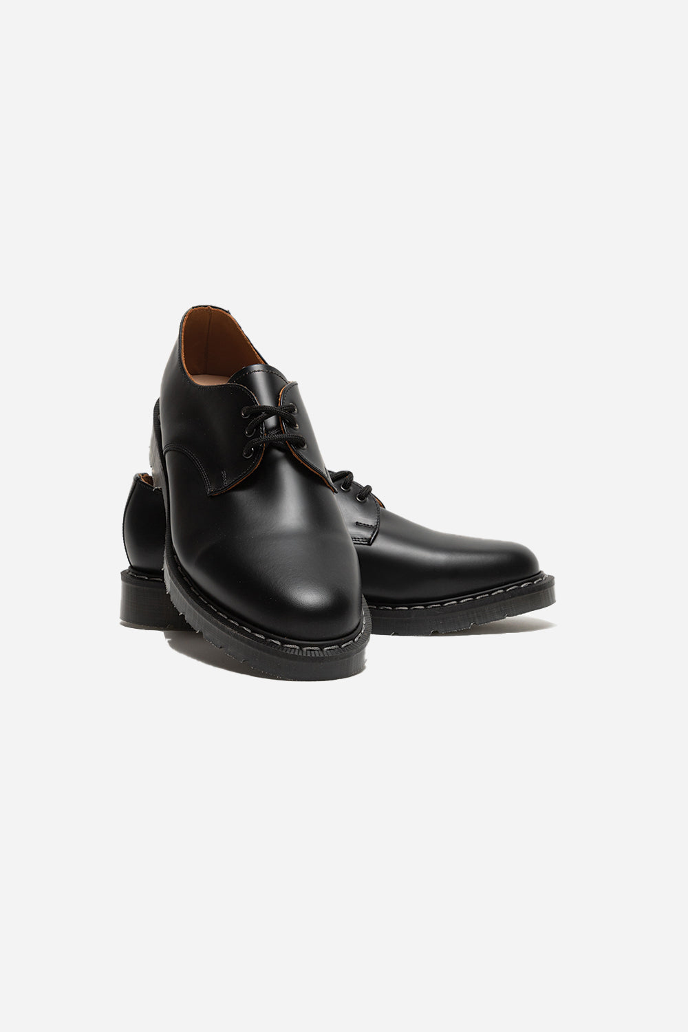 Solovair 3 Eye Gibson Shoe in Black Hi-Shine | Wallace Mercantile Shop