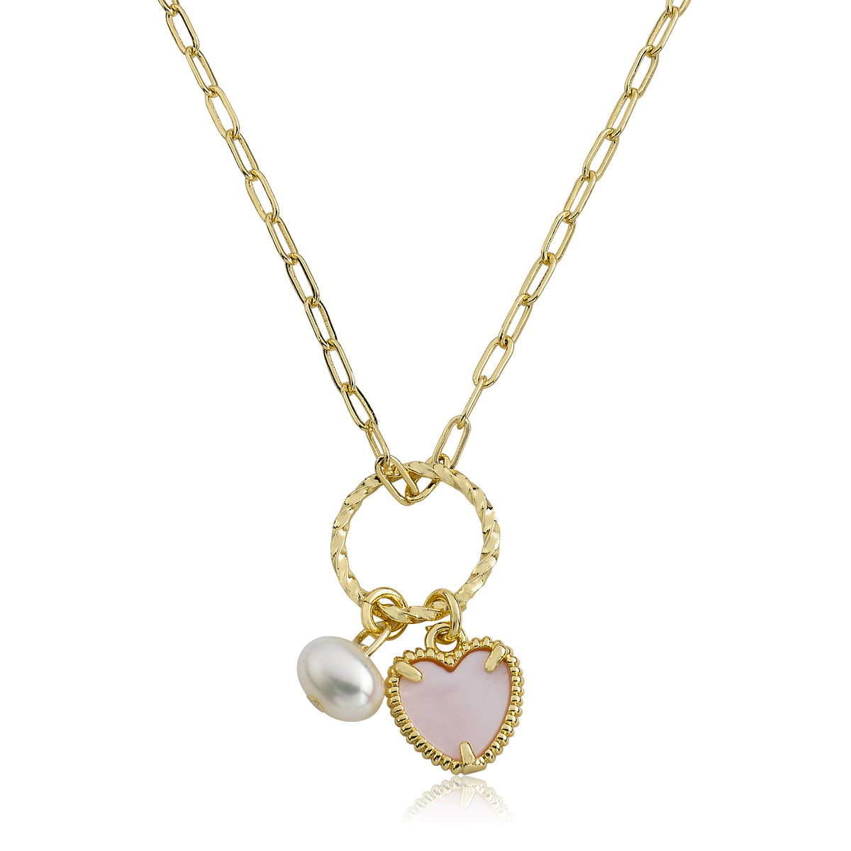 Mother Of Pearl Heart Necklace– shoptwinstars