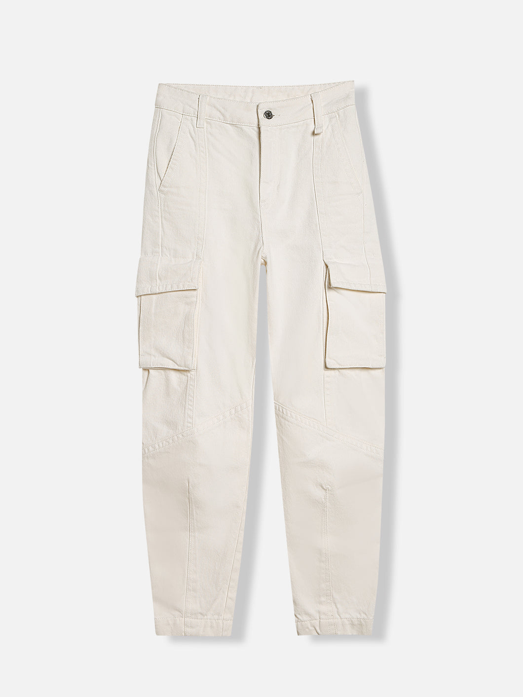 Womens Denim Cargo Pants Off White – FREEDOM OF SPACE