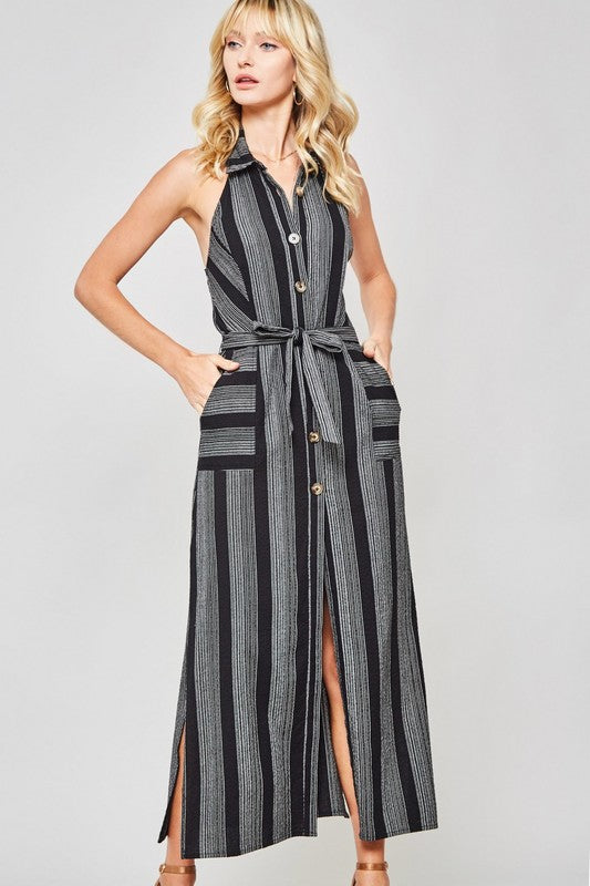 sleeveless maxi shirt dress