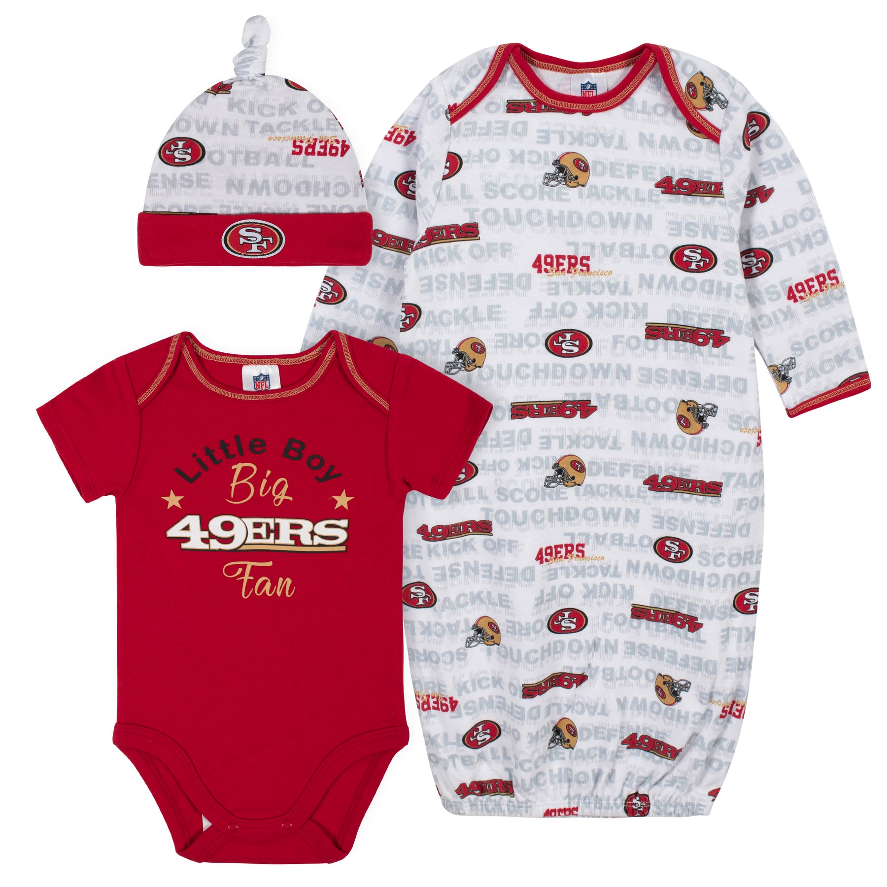 NFL San Francisco 49ers Baby Boys Team Uniform Footysuit with Cleats