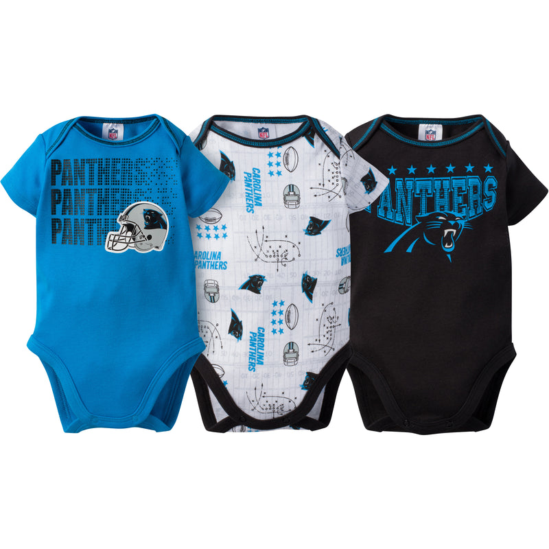 NFL 3-Pack Baby Girls Rams Short Sleeve Bodysuits - 0-3mo