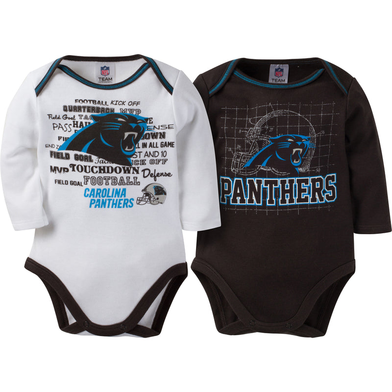 Panthers Infant Long Sleeve Logo Onesies-2 Pack