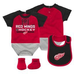 Red Wings Baby Onesie, Bib and Bootie 