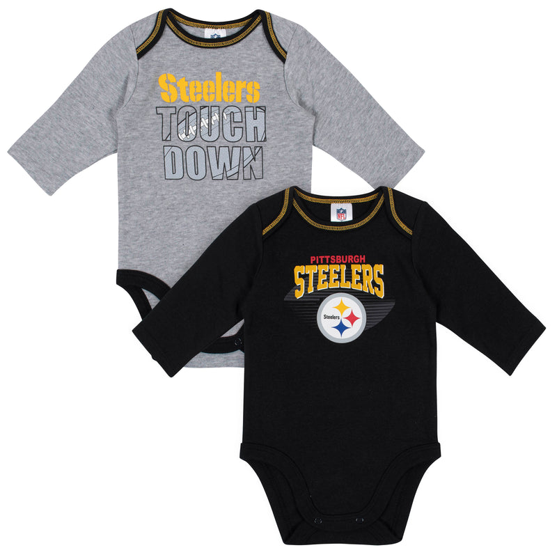 Pittsburgh Steelers Baby Boy Long Sleeve Bodysuits – babyfans