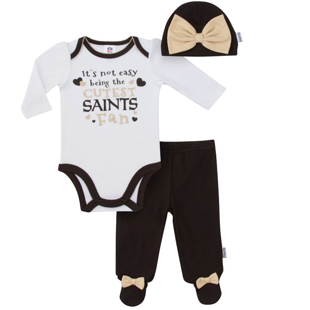 Saints Baby Girl Onesie, Footed Pant \u0026 