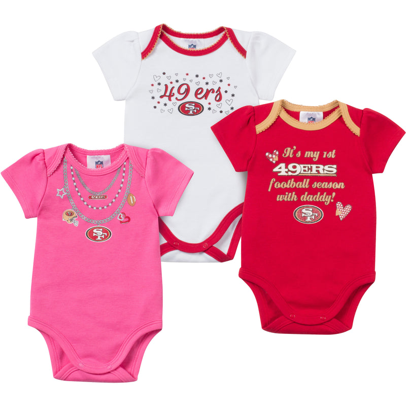 Baby 49ers Girl Onesie 3 Pack – babyfans