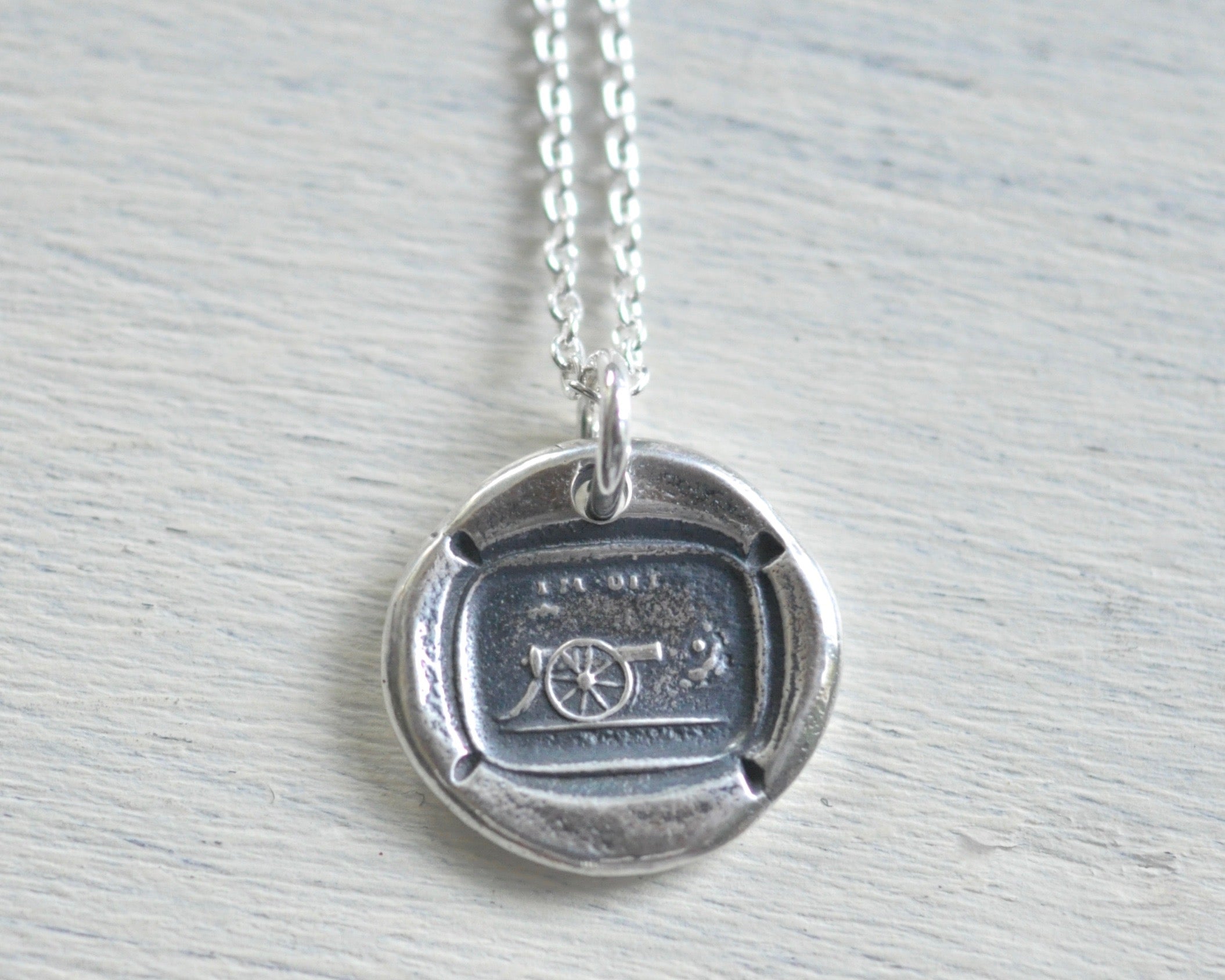 cannon wax seal necklace - I'M OFF - wax seal jewelry | suegray jewelry