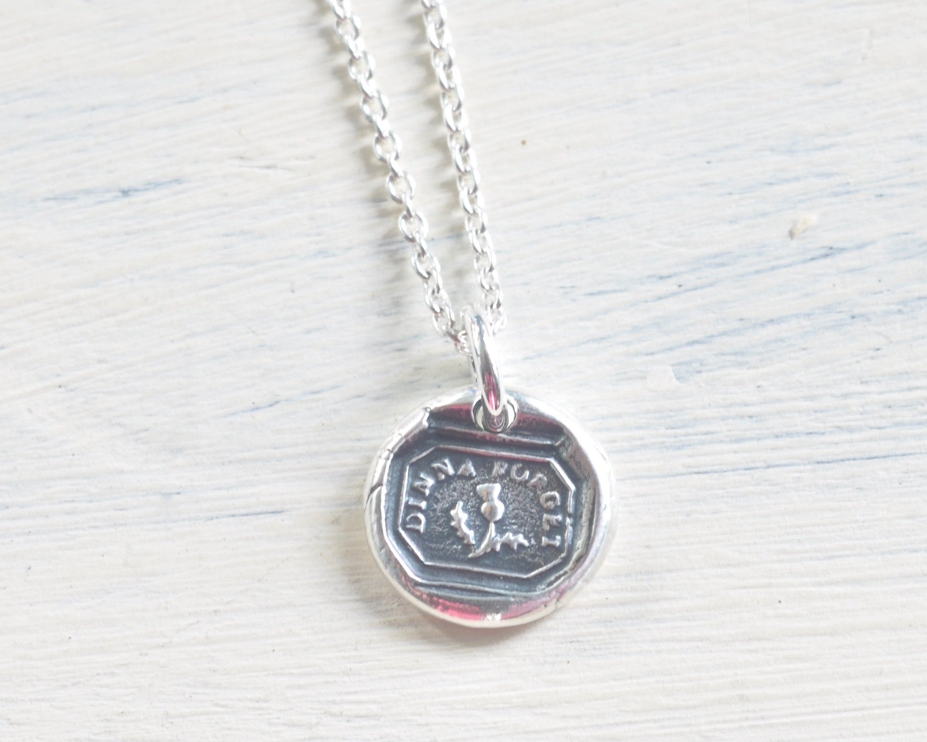 Scottish thistle wax seal necklace - dinna forget - outlander jewelry ...