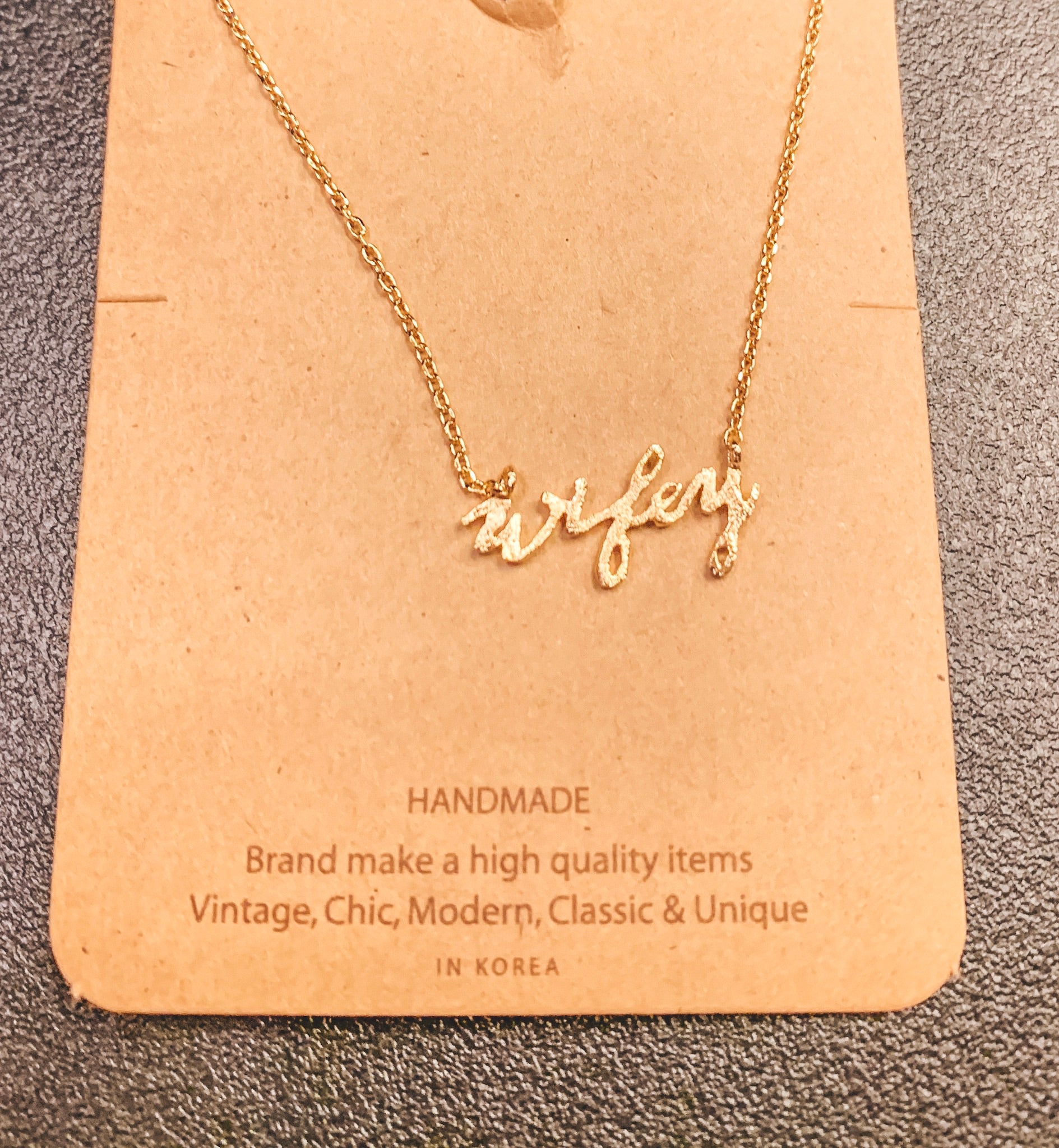 Small Wifey Rose Gold Necklace