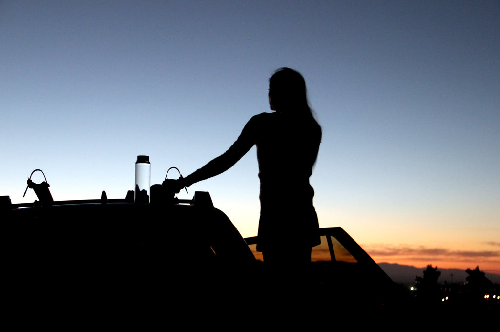 Silhouette of a girl during sundown