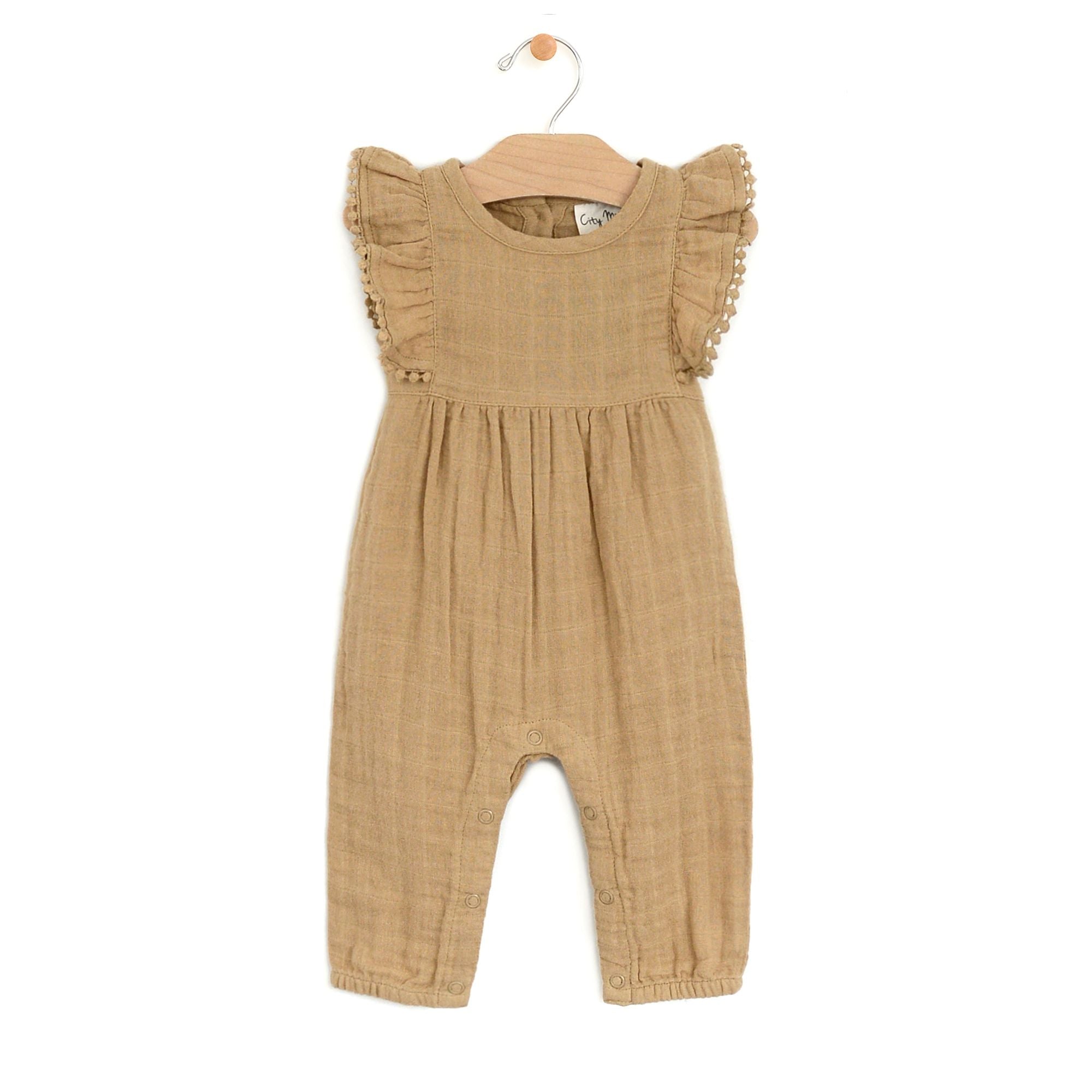 Muslin Frill Long Romper by City Mouse – P. Cottontail & Co.