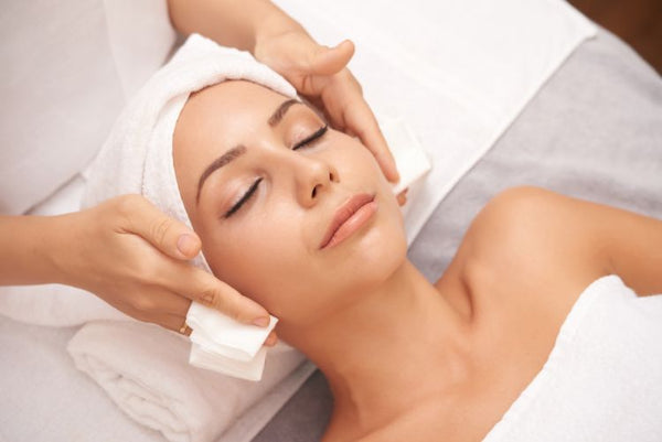 Woman getting a face wax