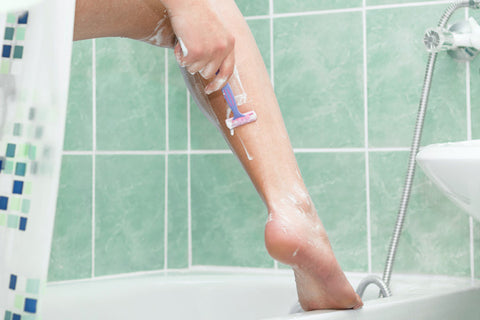shaving legs in shower 