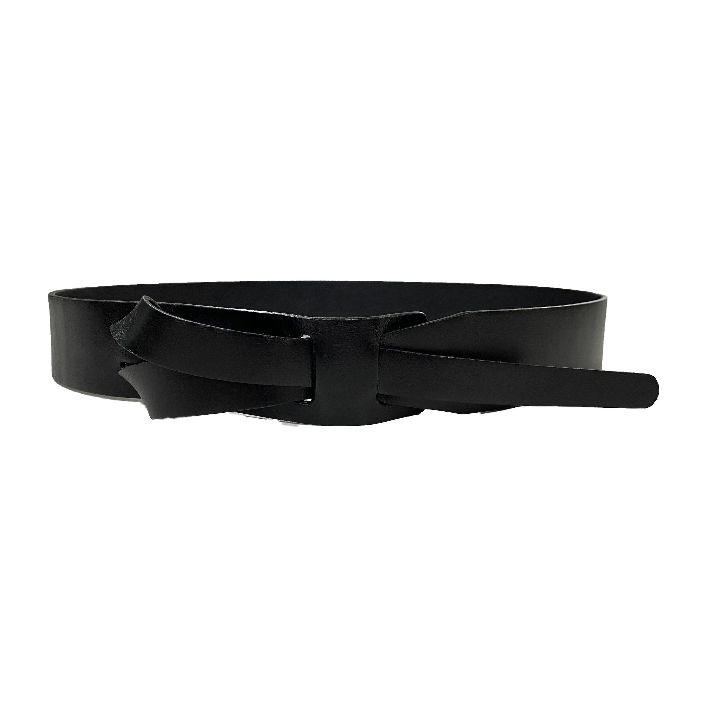 leather waist belt black