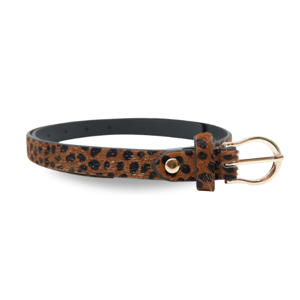 Chico's Black Leather Leopard print belt Womens Sz.M RN#79984 NEW 