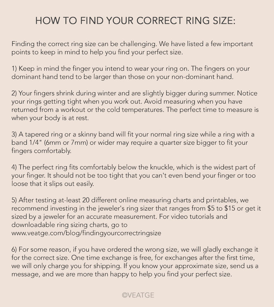 HOW TO FIND YOUR CORRECT RING SIZE