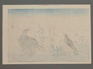 Quail and Skylark from the series Momotidori kyoka awase by Kitagawa Utamaro, (Large print size) / BJ248-710