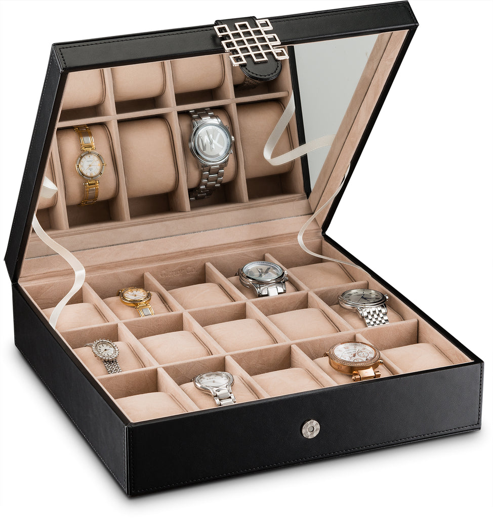 Women's Watch Organizer Box - 15 Slots – Glenor Co.