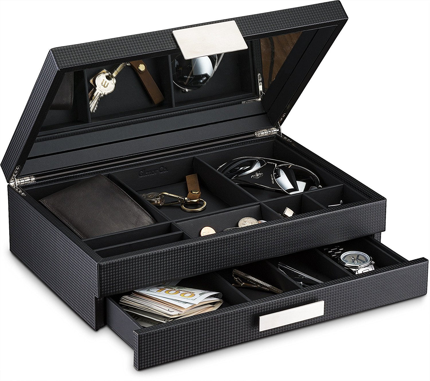 Men's Watch Organizer with Valet Drawer [24 Slots]