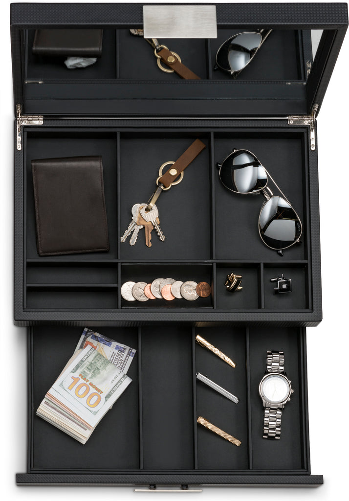 Men S Luxury Jewelry Accessories Box Dresser Organizer 12