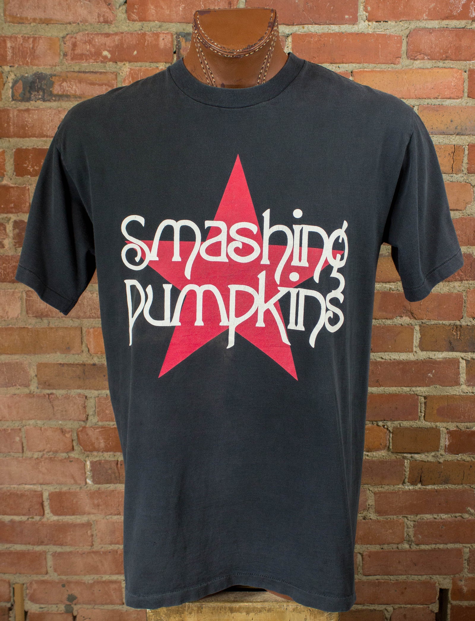 Smashing Pumpkins 90s Just Say Maybe Star Logo Faded Black Concert T Shirt  Unisex XL