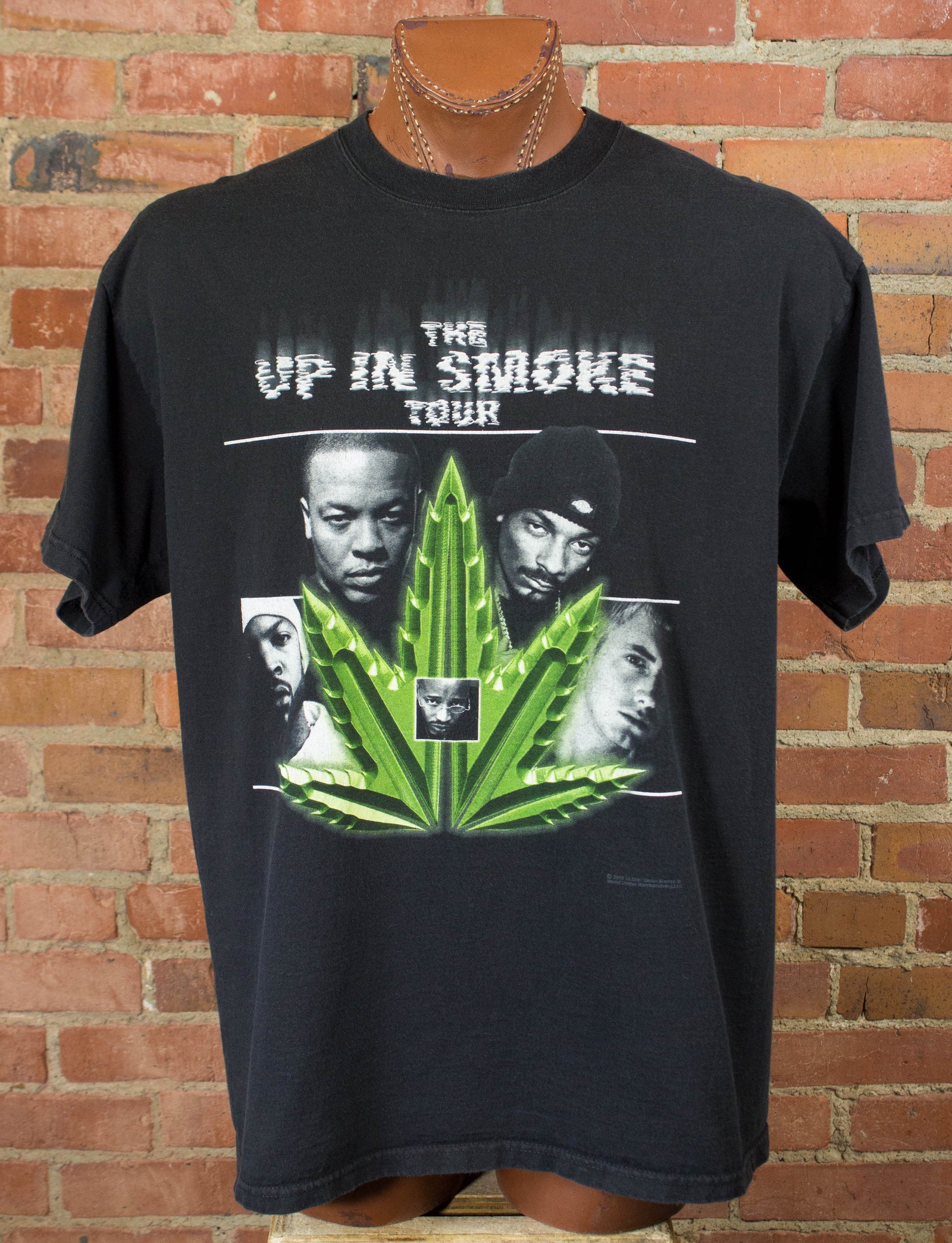 Vintage Up In Smoke Tour 2000 Dr. Dre Snoop Dogg Eminem Ice Cube Warren G  Black Rap Tee Concert T Shirt Unisex XL