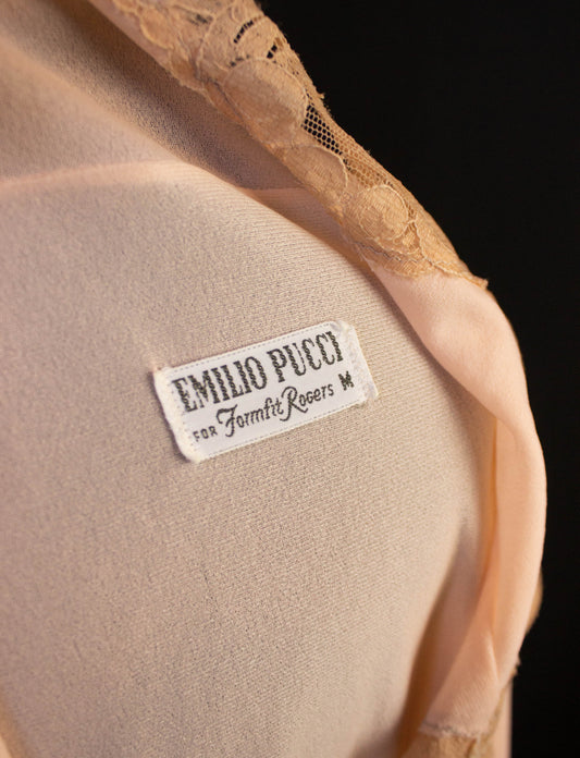 Vintage Emilio Pucci Women's Underwear 70s Blue and White Small
