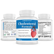 Longevity Cholesterol Formula: Natural supplement for cholesterol, triglycerides and heart health with plant sterols, red yeast rice, garlic and more