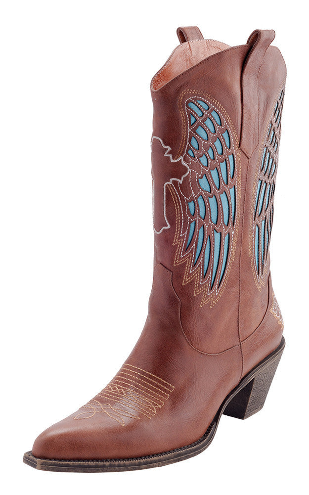 blue ladies cowboy boots