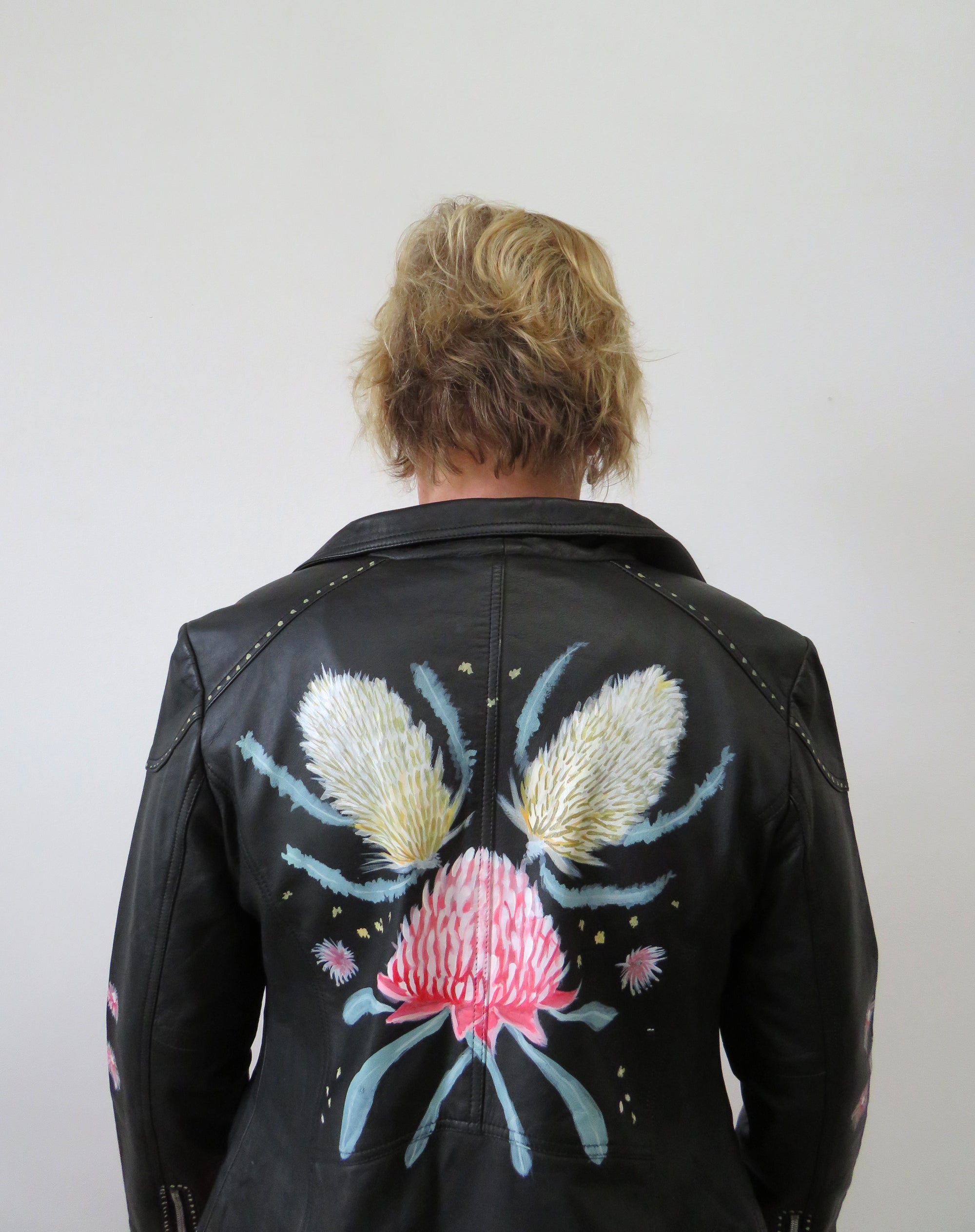 leather jacket with paint