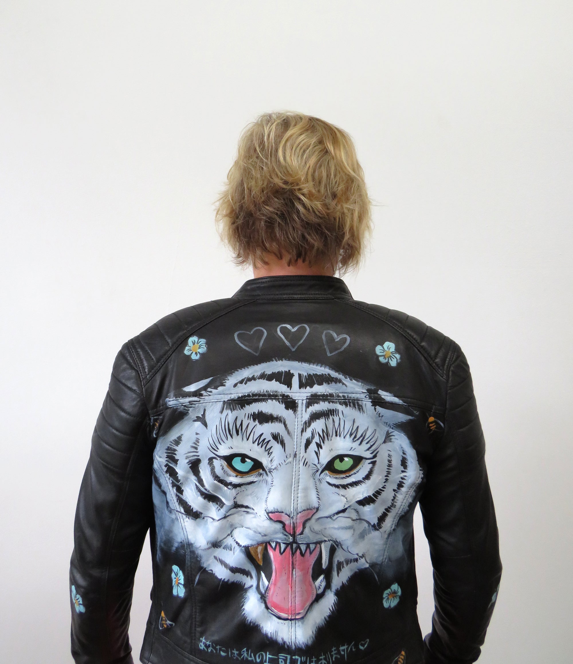 leather jacket with paint