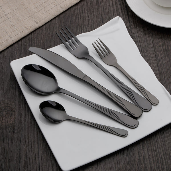 MatteBlack - Stainless Steel Matte Black Silverware Set - Cutlery