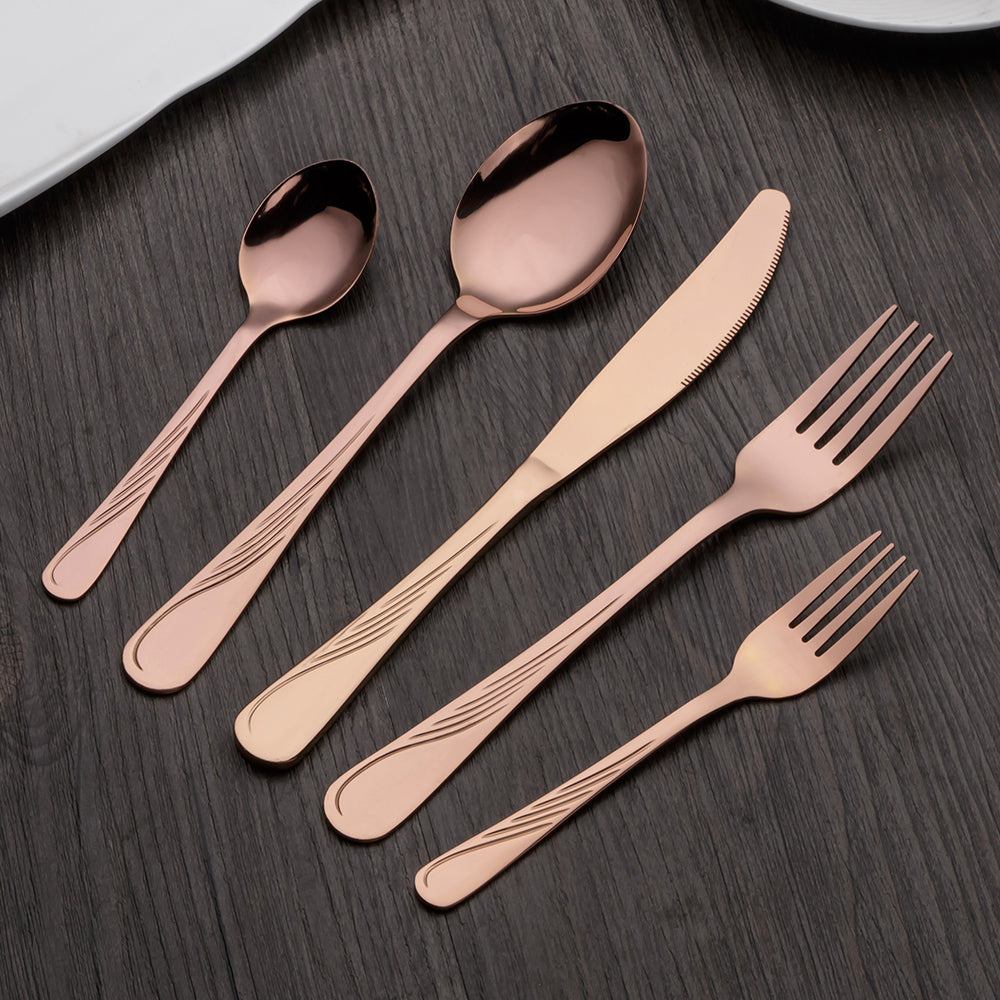 SideRose+™ - Premium Stainless Steel Rose Gold Cutlery Set – SucreEtCoton