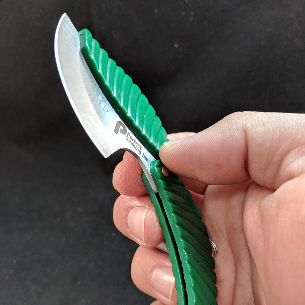 4 Green Leaf Stainless Steel Folding Pocket Keychain Knife Sharp Comp Perfect Seeking Inc