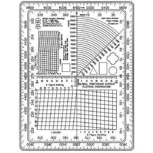 military style mgrsutm coordinate grid reader protractor