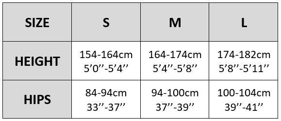 DressMyLegs tights and pantyhose size chart