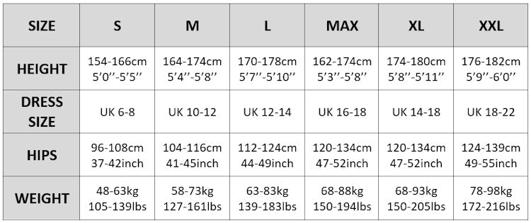 Gatta tights XXL size chart