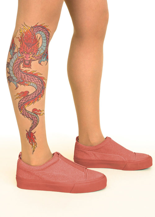 Celtic Phoenix Tattoo Printed Sheer Tights at Ireland's Online