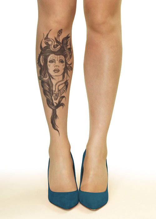 Sugar Skull Tattoo Printed Sheer Tights at Ireland's Online Shop –  DressMyLegs