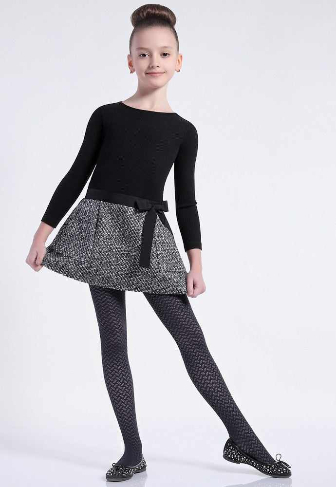 Kelly Herringbone Patterned Lace Girls' Tights by Giulia – Dress My Legs