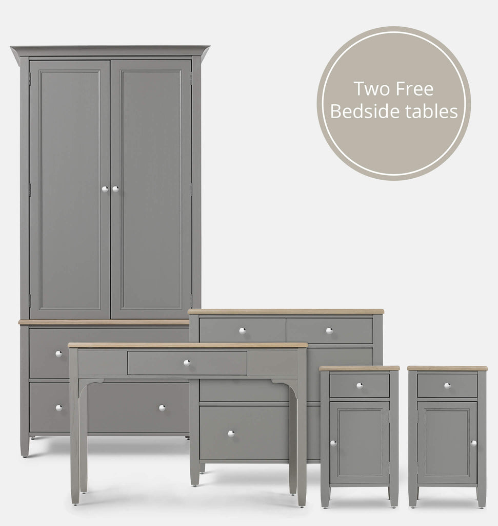 Thistle Grey 5 Piece Bedroom Furniture Set The English Cabinet Company