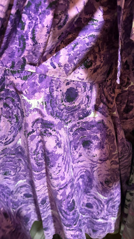 1950s vintage purple floral print fabric
