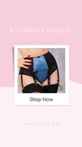 blue satin suspender belt for stockings