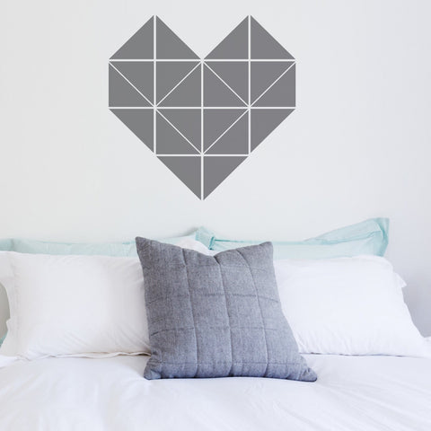 Geometric heart wall sticker is ideal for teenage bedrooms