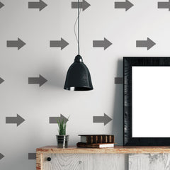 Grey geometric arrow wall stickers